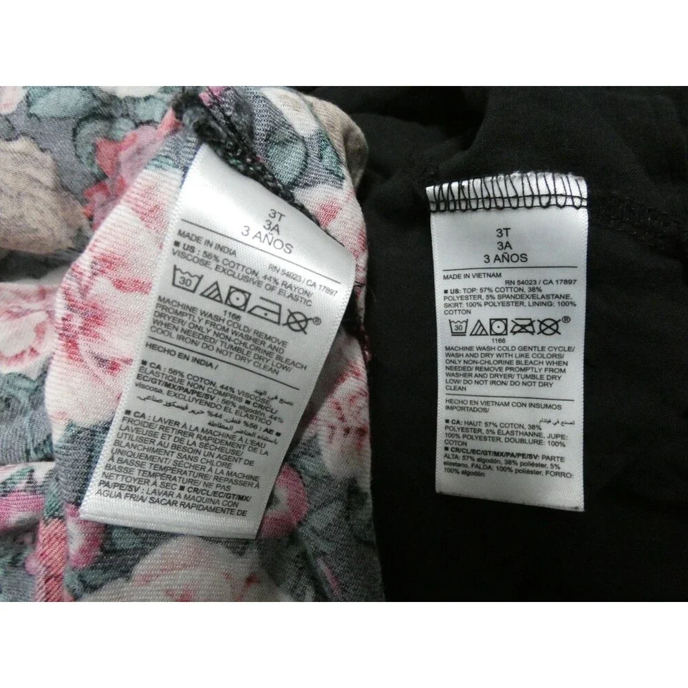 Old Navy Set of 2 Girls 3T Fall Dresses Black Tulle & Floral Long Sleeve Lot